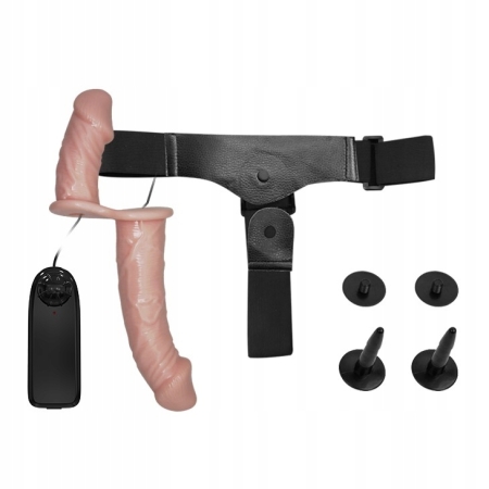STRAP-ON SZTUCZNY PENIS sex DILDO podwójne wibruje