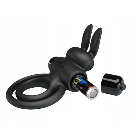 Pierścień erekcyjny na penisa i jądra króliczek wibrujący