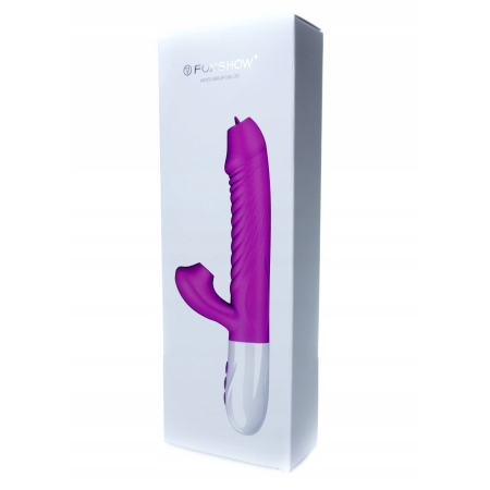 Wibrator Damski Posuwisty Podgrzewany Ssący Liże